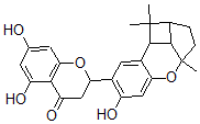 CAS#: 67172-84-3, 2-(1a,2,3,3a,8b,8c-Hexahydro-6-Hydroxy-1,1,3alpha-Trimethyl-4-Oxa-1H-Benzo[f]Cyclobut[cd]Inden-7-Yl)-2,3-Dihydro-5,7-Dihydroxy-4H-1-Benzopyran-4-One