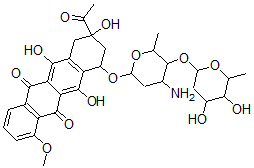 CAS#: 67441-26-3, 9-Acetyl-7-[4-amino-5-(4,5-dihydroxy-6-methyloxan-2-yl)oxy-6-methyloxan-2-yl]oxy-6,9,11-trihydroxy-4-methoxy-8,10-dihydro-7H-tetracene-5,12-dione