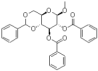 CAS 登录号：6748-91-0， 甲基 4,6-O-(苯基亚甲基)-alpha-D-吡喃葡萄糖苷二苯甲酸酯