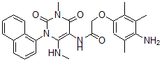CAS#: 676148-80-4, 2-(4-Amino-2,3,5-Trimethylphenoxy)-N-[1,2,3,4-Tetrahydro-3-Methyl-6-(Methylamino)-1-(1-Naphthalenyl)-2,4-Dioxo-Pyrimidin-5-Yl]-Acetamide