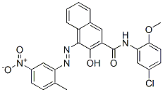 CAS 登录号：67828-20-0， N-(5-氯-2-甲氧基苯基)-3-羟基-4-[(2-甲基-5-硝基苯基)偶氮]萘-2-甲酰胺