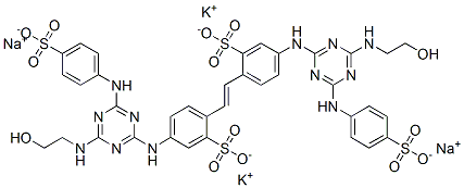 CAS#: 67828-25-5, Dipotassium Disodium 4,4'-Bis[[4-[(2-Hydroxyethyl)Amino]-6-[(4-Sulphonatophenyl)Amino]-1,3,5-Triazin-2-Yl]Amino]Stilbene-2,2'-Disulphonate