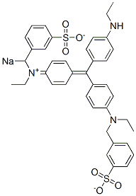 CAS#: 67828-27-7, N-Ethyl-N-(4-((4-(ethylamino)phenyl)(4-(ethyl((3-sulfophenyl)methyl)amino)phenyl)methylene)-2,5-cyclohexadien-1-ylidene)-3-sulfo-Benzenemethanaminium inner salt, monosodium salt