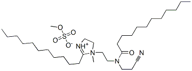 CAS 登录号：67874-12-8， 1-[2-[(2-氰基乙基)(1-氧代十二烷基)氨基]乙基]-4,5-二氢-1-甲基-2-十一烷基-1H-咪唑鎓硫酸甲酯盐