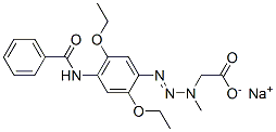CAS 登录号：67893-44-1， [3-[4-(苯甲酰基氨基)-2,5-二乙氧基苯基]-1-甲基-2-三氮烯基]乙酸钠
