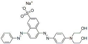 CAS 登录号：67923-60-8， 5-[[4-[二(2-羟基乙基)氨基]苯基]偶氮]-8-(苯基偶氮)萘-2-磺酸钠