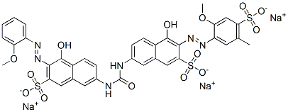 CAS 登录号：67923-63-1， 4-羟基-7-[[[[5-羟基-6-[(2-甲氧基-5-甲基-4-磺酸基苯基)偶氮]-7-磺酸基-2-萘基]氨基]羰基]氨基]-3-[(2-甲氧基苯基)偶氮]萘-2-磺酸三钠