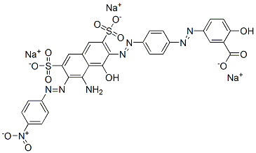 CAS#: 67990-22-1, Trisodium 5-[[4-[[8-Amino-1-Hydroxy-7-[(4-Nitrophenyl)Azo]-3,6-Disulphonato-2-Naphthyl]Azo]Phenyl]Azo]Salicylate