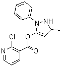 CAS 登录号：680579-30-0， 5-甲基-2-苯基-2,5-二氢-1H-吡唑-3-基 2-氯烟酸酯