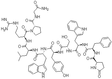 CAS#: 68059-94-9, 5-Oxo-D-Prolyl-D-Phenylalanyl-D-Tryptophyl-L-Seryl-L-Tyrosyl-D-Tryptophyl-L-Leucyl-L-Arginyl-L-Prolyl-Glycinamide