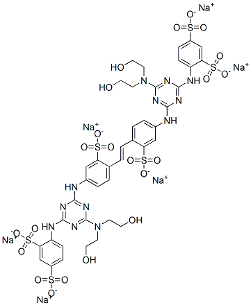 CAS#: 68072-53-7, Hexasodium 4,4'-[Vinylenebis[(3-Sulphonato-4,1-Phenylene)Imino[6-[Bis(2-Hydroxyethyl)Amino]-1,3,5-Triazine-4,2-Diyl]Imino]]Bis(Benzene-1,3-Disulphonate)