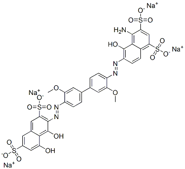 CAS#: 68084-23-1, Tetrasodium 4-Amino-6-[[4'-[(1,8-Dihydroxy-3,6-Disulphonato-2-Naphthyl)Azo]-3,3'-Dimethoxy[1,1'-Biphenyl]-4-Yl]Azo]-5-Hydroxynaphthalene-1,3-Disulphonate