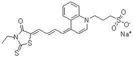 CAS#: 68107-18-6, 4-[4-(3-Ethyl-4-Oxo-2-Thioxo-5- Thiazolidinylidene)-2-Butenylidene]-1(4H)-Quinolinepropanesulfonic Acid Sodium Salt