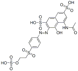 CAS 登录号：68134-16-7， 5-(乙酰氨基)-4-羟基-3-[[4-[[2-(磺基氧基)乙基]磺酰基]苯基]偶氮]-2,7-萘二磺酸