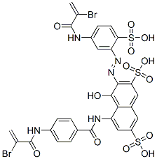 CAS#: 68252-85-7, 5-[[4-[(2-Bromo-1-Oxoallyl)Amino]Benzoyl]Amino]-3-[[5-[(2-Bromo-1-Oxoallyl)Amino]-2-Sulphophenyl]Azo]-4-Hydroxynaphthalene-2,7-Disulphonic Acid