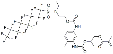 CAS#: 68298-72-6, 2-[[[[5-[[[2-[Ethyl[(Heptadecafluorooctyl)Sulphonyl]Amino]Ethoxy]Carbonyl]Amino]-2-Methylphenyl]Amino]Carbonyl]Oxy]Propyl Methacrylate