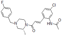 CAS#: 685534-25-2, N-[5-Chloro-2-[(1E)-3-[(2R)-4-[(4-Fluorophenyl)Methyl]-2-Methyl-1-Piperazinyl]-3-Oxo-1-Propen-1-Yl]Phenyl]-Acetamide