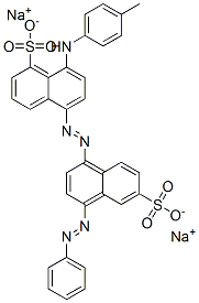 CAS 登录号：68683-27-2， 8-[(4-甲基苯基)氨基]-5-[[4-(苯基偶氮)-6-磺基-1-萘基]偶氮]-1-萘磺酸二钠盐