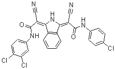 CAS#: 68808-69-5, 2-[3-[2-[(4-Chlorophenyl)Amino]-1-Cyano-2-Oxoethylidene]-2,3-Dihydro-1H-Isoindol-1-Ylidene]-2-Cyano-N-(3,4-Dichlorophenyl)-Acetamide