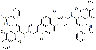 CAS#: 68834-03-7, N,N'-[(7,14-Dihydro-7,14-Dioxodibenzo[b,def]Chrysene-2,9-Diyl)Bis[Imino(9,10-Dihydro-9,10-Dioxoanthracene-4,1-Diyl)]]Bis(Benzamide)