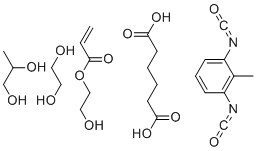 CAS 登录号：69011-31-0， 2-羟基乙基丙烯酸酯-封端的己二酸与 1,3-二异氰酸甲基苯 1,2-乙二醇和 1,2-丙烷二醇的聚合物