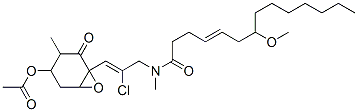 CAS 登录号：69121-74-0， N-[3-(4-乙酰氧基-3-甲基-2-氧代-7-氧杂双环[4.1.0]庚烷-1-基)-2-氯-2-丙烯基]-7-甲氧基-N-甲基-4-十四碳烯酰胺