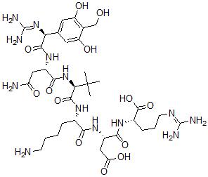 CAS#: 69280-91-7, (2S)-2-[[(2S)-2-[[(2S)-6-Amino-2-[[(2S)-2-[[(2S)-3-Carbamoyl-2-[[(2S)-2-(Diaminomethylideneamino)-2-[3,5-Dihydroxy-4-(Hydroxymethyl)Phenyl]Acetyl]Amino]Propanoyl]Amino]-3,3-Dimethyl-Butanoyl]Amino]Hexanoyl]Amino]-3-Carboxy-Propanoyl]Amino]-5-(Diaminomethylideneamino)Pentanoic Acid