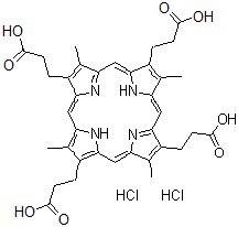 CAS#: 69477-27-6, 3,3',3'',3'''-(3,8,13,18-Tetramethyl-2,7,12,17-porphyrintetrayl)tetrapropanoic acid dihydrochloride