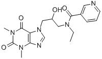 CAS 登录号：69517-63-1， 1,3-二甲基-7-[3-(N-乙基烟酰氨基)-2-羟基丙基]-1H-嘌呤-2,6(3H,7H)-二酮