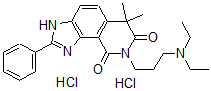 CAS 登录号：69835-39-8， 8-[3-(二乙基氨基)丙基]-6,6-二甲基-2-苯基-1H-咪唑并[4,5-h]异喹啉-7,9(6H,8H)-二酮盐酸盐