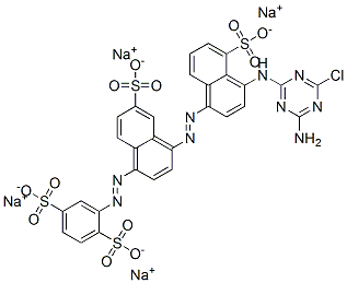 CAS#: 70161-17-0, Tetrasodium 2-[[4-[[4-[(4-Amino-6-Chloro-1,3,5-Triazin-2-Yl)Amino]-5-Sulphonato-1-Naphthyl]Azo]-6-Sulphonato-1-Naphthyl]Azo]Benzene-1,4-Disulphonate