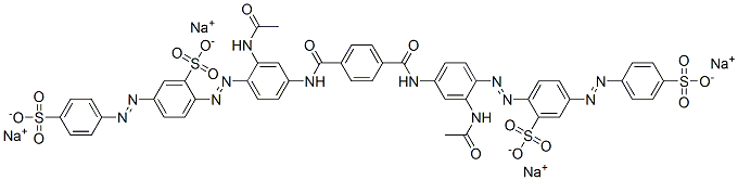 CAS#: 70210-30-9, Tetrasodium 2,2'-[1,4-Phenylenebis[Carbonylimino[2-Acetamido-4,1-Phenylene]Azo]]Bis[5-[(4-Sulphonatophenyl)Azo]Benzenesulphonate]