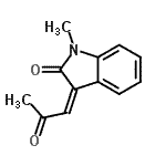 CAS 登录号：70351-51-8， (3Z)-1-甲基-3-(2-氧代亚丙基)-1,3-二氢-2H-吲哚-2-酮