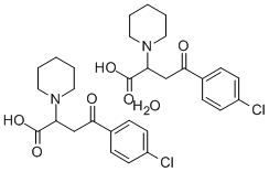 CAS 登录号：70596-75-7， alpha-(2-(4-氯苯基)-2-氧代乙基)-1-哌啶乙酸水合物(2:1)