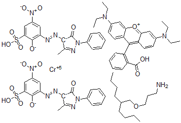 CAS 登录号：70851-41-1， 3-(2-丁基己氧基)丙-1-胺; [9-(2-羧基苯基)-6-二乙基氨基-氧杂蒽-3-亚基]-二乙基-铵; 铬阳离子; 5-甲基-4-(5-硝基-2-氧代-3-磺基-苯基)偶氮-2-苯基-吡唑-3-醇