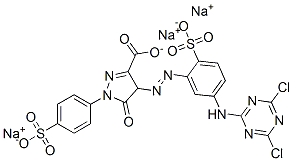 CAS#: 70900-45-7, Trisodium 4-[[5-[(4,6-Dichloro-1,3,5-Triazin-2-Yl)Amino]-2-Sulphonatophenyl]Azo]-4,5-Dihydro-5-Oxo-1-(4-Sulphonatophenyl)-1H-Pyrazole-3-Carboxylate