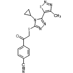 CAS#: 710279-69-9, 4-({[4-Cyclopropyl-5-(4-methyl-1,2,3-thiadiazol-5-yl)-4H-1,2,4-triazol-3-yl]sulfanyl}acetyl)benzonitrile