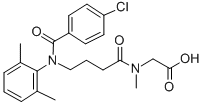 CAS#: 71455-82-8, N-(4-((4-Chlorobenzoyl)(2,6-Dimethylphenyl)Amino)-1-Oxobutyl)-N-Methyl-Glycine