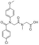 CAS 登录号：71455-83-9， N-(N-(4-氯苯甲酰基)-N-(4-甲氧基苯基)甘氨酰)-N-甲基甘氨酸