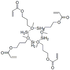 CAS 登录号：71550-64-6， (2,4,6,8-四甲基环四硅氧烷-2,4,6,8-四基)四(丙烷-1,3-二基)四丙烯酸酯