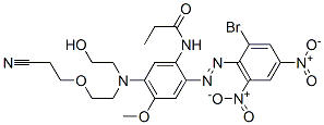 CAS 登录号：71701-29-6， N-[2-[(2-溴-4,6-二硝基苯基)偶氮]-5-[[2-(2-氰基乙氧基)乙基](2-羟基乙基)氨基]-4-甲氧基苯基]丙酰胺