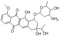 CAS#: 71800-90-3, 8-(1-Hydroxyethyl)-10-[(3-Amino-2,3,6-Trideoxy-alpha-L-Lyxo-Hexopyranosyl)Oxy]-7,8,9,10-Tetrahydro-8,11-Dihydroxy-1-Methoxy-5,12-Naphthacenedione