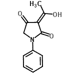 CAS 登录号：719-86-8， (3Z)-3-(1-羟基乙亚基)-1-苯基-2,4-吡咯烷二酮