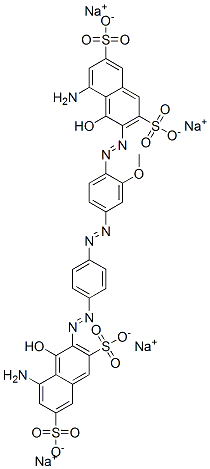 CAS#: 72017-91-5, Tetrasodium (3E)-5-Amino-3-[[4-[4-[(2Z)-2-(8-Amino-1-Oxo-3,6-Disulfonatonaphthalen-2-Ylidene)Hydrazinyl]Phenyl]Diazenyl-2-Methoxyphenyl]Hydrazinylidene]-4-Oxonaphthalene-2,7-Disulfonate