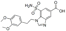 CAS#: 72020-20-3, 1-[2-(3,4-Dimethoxyphenyl)Ethyl]-7-Sulfamoylbenzimidazole-5-Carboxylic Acid