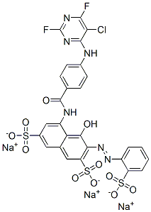 CAS#: 72152-49-9, Trisodium (3Z)-5-[[4-[(5-Chloro-2,6-Difluoropyrimidin-4-Yl)Amino]Benzoyl]Amino]-4-Oxo-3-[(2-Sulfonatophenyl)Hydrazinylidene]Naphthalene-2,7-Disulfonate