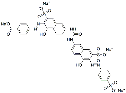 CAS#: 72245-49-9, Tetrasodium 4-[(2Z)-2-[6-[[(6E)-6-[(2-methyl-4-sulfonato-phenyl)hydrazinylidene]-5-oxo-7-sulfonato-naphthalen-2-yl]carbamoylamino]-1-oxo-3-sulfonato-naphthalen-2-ylidene]hydrazinyl]benzoate