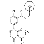 CAS 登录号：724424-43-5， 2-氯-N-[(1-羟基环庚基)甲基]-5-{4-[(R)-羟基(甲氧基)甲基]-3,5-二氧代-4,5-二氢-1,2,4-三嗪-2(3H)-基}苯甲酰胺