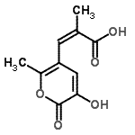 CAS#: 724458-98-4, (2Z)-3-(3-Hydroxy-6-methyl-2-oxo-2H-pyran-5-yl)-2-methylacrylic acid