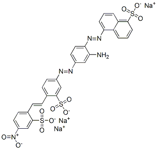 CAS#: 72496-85-6, Trisodium 5-[2-Amino-4-[4-[(E)-2-(4-Nitro-2-Sulfonatophenyl)Ethenyl]-3-Sulfonatophenyl]Diazenylphenyl]Diazenylnaphthalene-1-Sulfonate